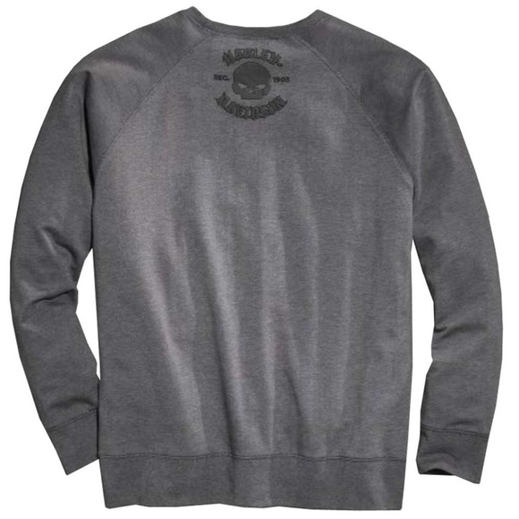 Harley-Davidson Men's Gray Willie G Skull Pullover Fleece Sweatshirt - L - Picture 1 of 8